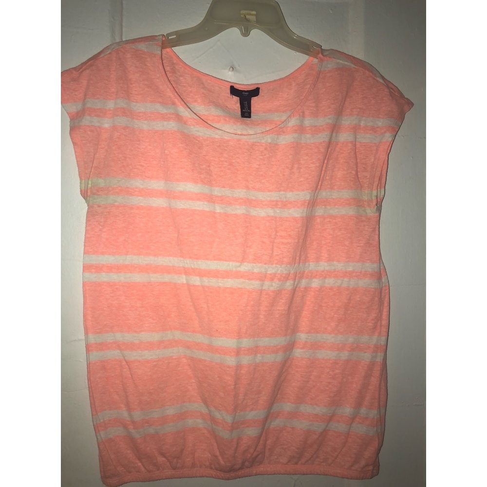 Coral shirt with white strips